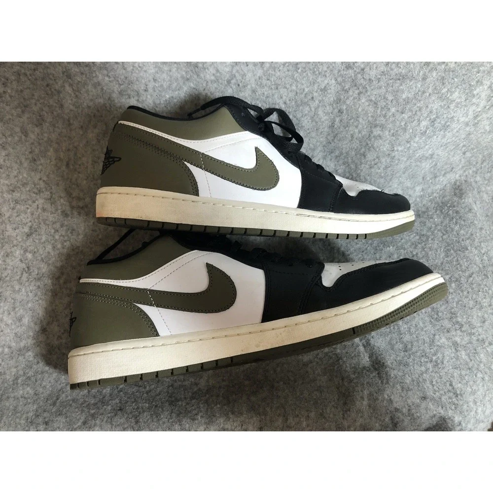 Nike Air Jordan Sneakers Mens 13 1 Low Black Toe Medium Olive 553558-092